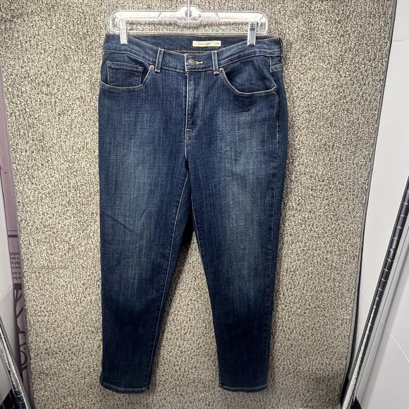 Levis Mid Rise Classic Crop Jeans Womens 10 Blue Denim Med Wash Casual EUC! - Picture 1 of 16